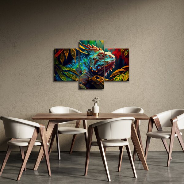 Tablou - Iguana colorată (90x60 cm)