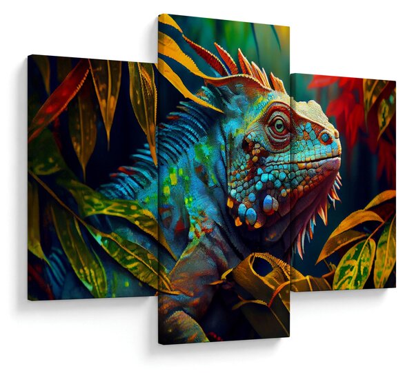 Tablou - Iguana colorată (90x60 cm)