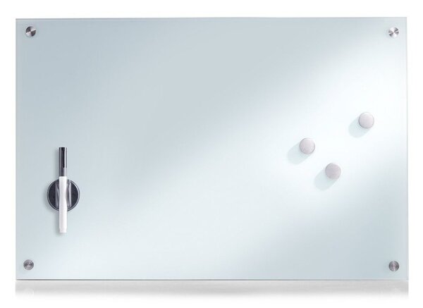 Tabla magnetica Zeller, Sticla, 60 x 40 cm, Alb