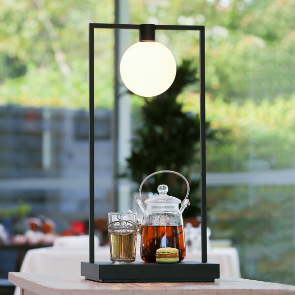 Artemide Lampă de masă Curiosity 36 cu abajur din sticlă, reglabil, Negru, Camera de zi / sufragerie, Metal, Design
