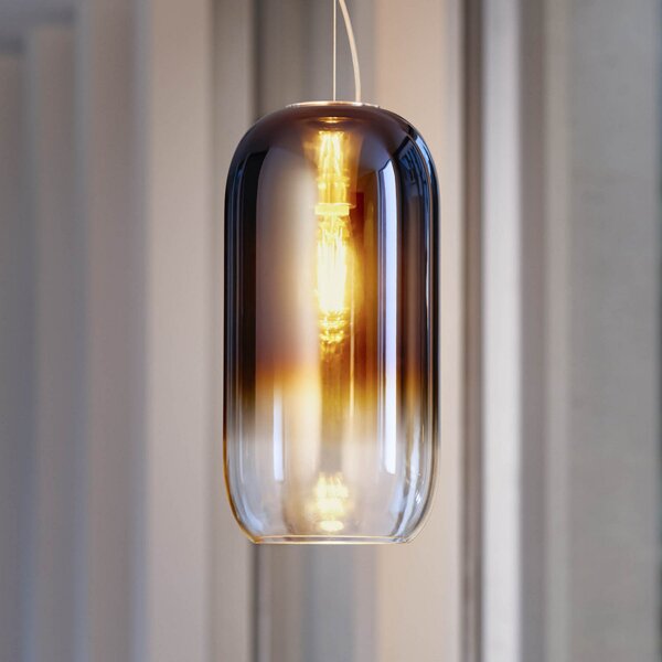 Artemide Gople lampă suspendată, albastru/negru, reglabil, Albastru, Camera de zi / sufragerie, Sticlă, Design
