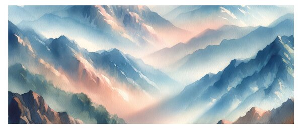 Tablou - Acuarelă munți (120x50 cm)