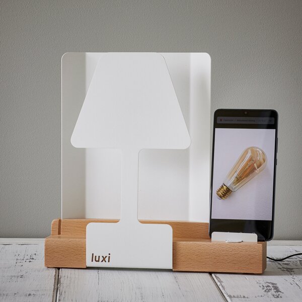 Aluminor Luxi lampă de masă LED stație încărcare, reglabil, Lemn, Camera de zi / sufragerie, Lemn, Modern
