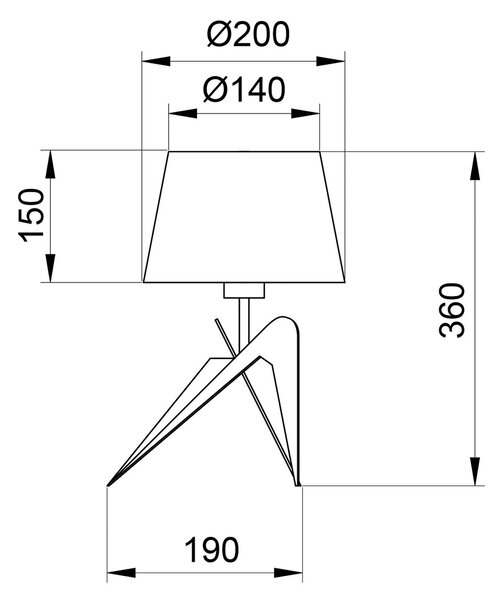 Aluminor Lampă de masă Lola cu abajur din țesătură, alb-negru și alb, Alb, Camera de zi / sufragerie, Metal, Modern
