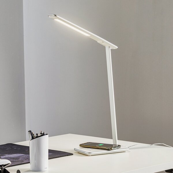 Aluminor Orbit lampă de birou LED cu inducție argintiu, reglabil, Metalic, Studiu / Birou, Metal, Modern
