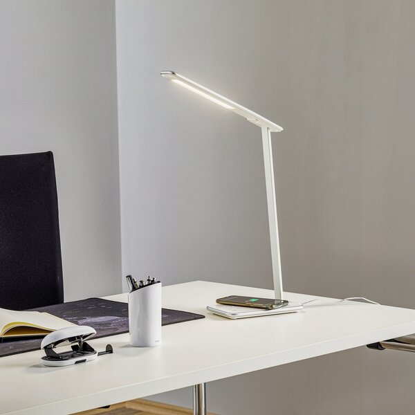 Aluminor Orbit lampă de birou LED cu inducție argintiu, reglabil, Metalic, Studiu / Birou, Metal, Modern