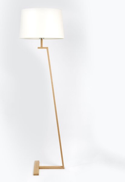 Aluminor Memphis LS lampadar cu abajur textil, alb, Lemn, Camera de zi / sufragerie, Lemn, Scandinavă
