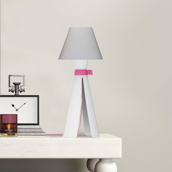 Aluminor Flea lampă de masă textilă, Alb, Camera de zi / sufragerie, Țesătură / Textil, Modern