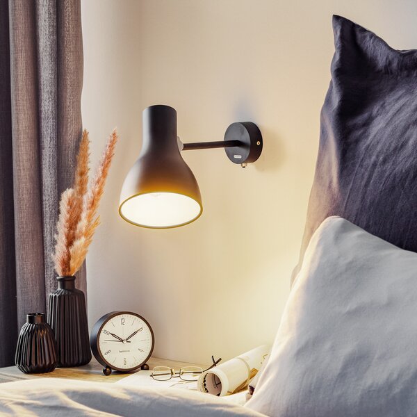 Anglepoise Type 75 aplică neagră, Negru, Camera de zi / sufragerie, Metal, Design