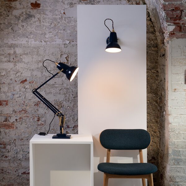 Anglepoise Original 1227 Brass perete albastru, reglabil, Albastru, Camera de zi / sufragerie, Metal, Design industrial