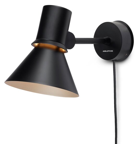 Anglepoise Type 80 W1 aplică, ștecăr, neagră, Negru, Camera de zi / sufragerie, Metal, Design