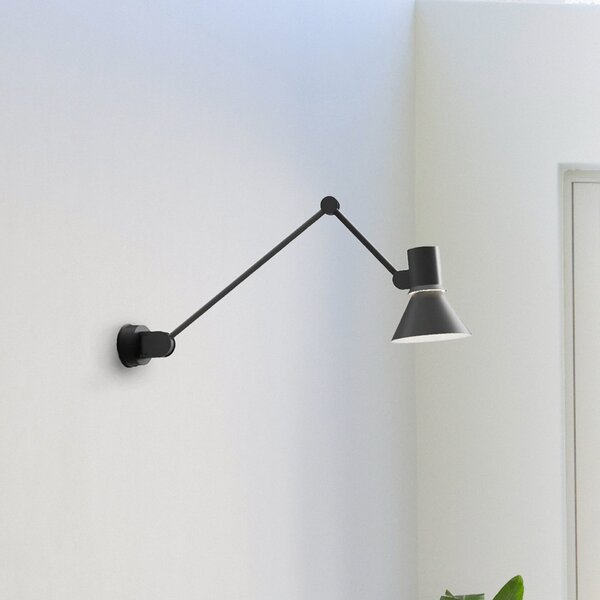 Anglepoise Type 80 W3 aplică, negru mat, Negru, Camera de zi / sufragerie, Metal, Design
