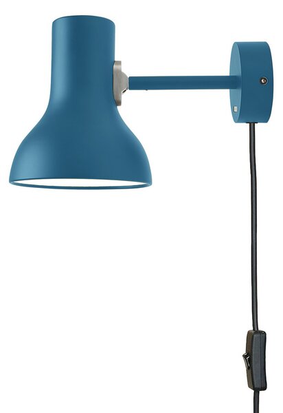 Anglepoise Aplică Type 75 Mini cu ștecher, albastră, reglabil, Albastru, Camera de zi / sufragerie, Metal, Design