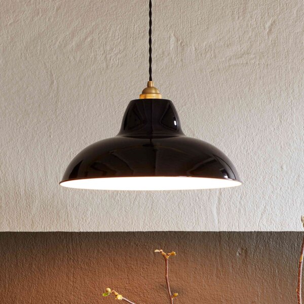Anglepoise Lampă suspendată Original 1227 Brass Midi Wide, negru, reglabil, Negru, Camera de zi / sufragerie, Metal, Design