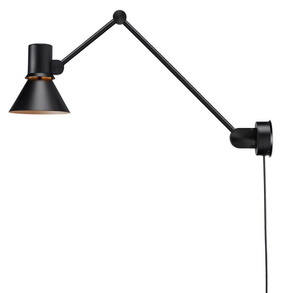 Anglepoise Type 80 W3 aplică, ștecăr, neagră, Negru, Camera de zi / sufragerie, Metal, Design