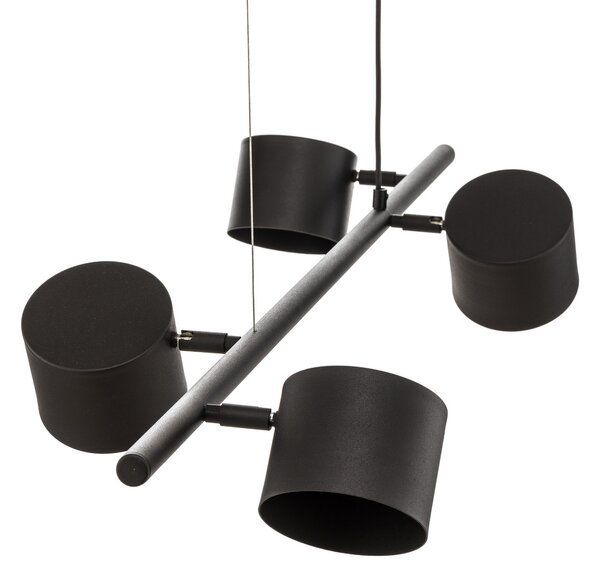 ALDEX 1047 lampă suspendată, patru surse, negru, reglabil, Negru, Camera de zi / sufragerie, Metal, Modern