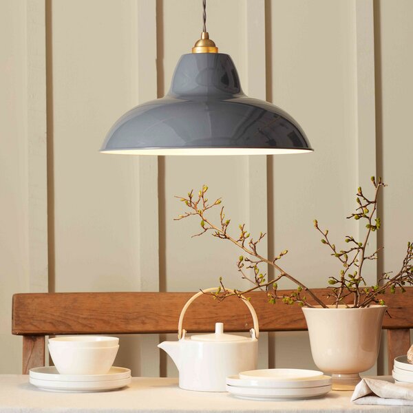 Anglepoise Lampa suspendată Original 1227 Brass Midi Wide, gri, reglabil, Gri, Camera de zi / sufragerie, Metal, Design