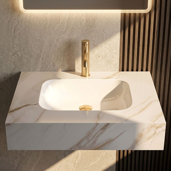 Lavoar suspendat REA Aresa Grey Gold 70