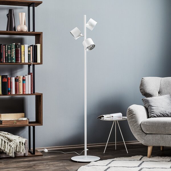 ALDEX Lampadar Bot, alb, 3 becuri, Alb, Camera de zi / sufragerie, Metal, Modern