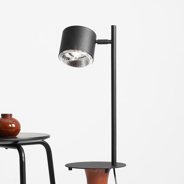 ALDEX Lampa de masă Bot, cap mobil negru, Negru, Camera de zi / sufragerie, Metal, Modern