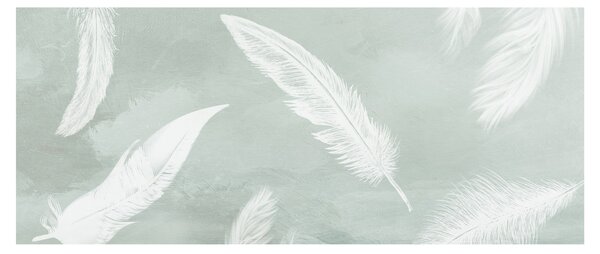 Tablou - Pene albe (120x50 cm)