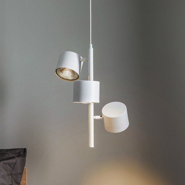 ALDEX Lampă suspendată 1046E, 3 becuri, alb, reglabil, Alb, Camera de zi / sufragerie, Metal, Scandinavă