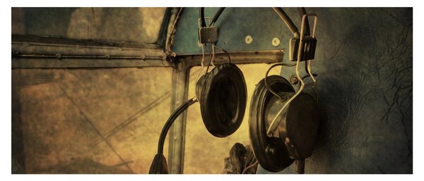 Tablou - Căști de avion de epocă (120x50 cm)
