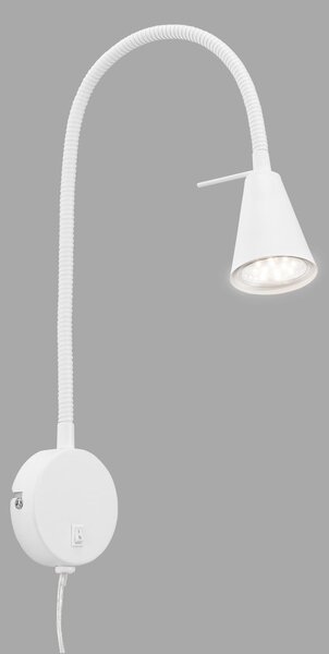 Briloner Aplică de perete LED Tusa, alb, metal, 45 cm, braț flexibil, Alb, dormitor, Metal, Modern