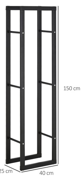 HOMCOM raft stocare lemne, vertical, de interior, 40x25x150cm | Aosom Romania