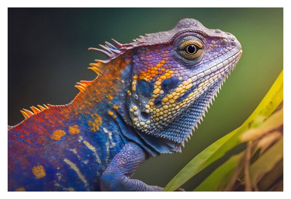 Tablou - Iguana colorată (90x60 cm)