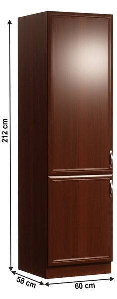 KONDELA Dulap D60ZL pentru frigider încorporat, model stânga, nuc Milano, SICILIA