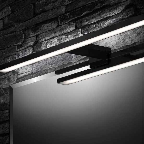 Briloner Lumină cu LED pentru oglindă Dun Brilo, IP44, lățime 60 cm, Negru, Baie, Metal, Modern