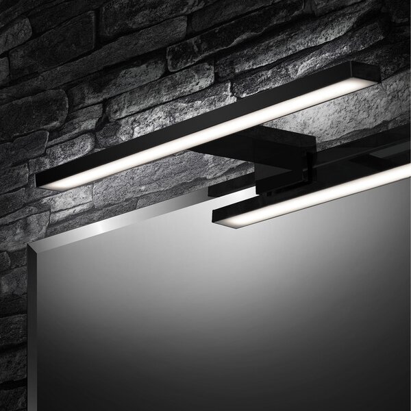 Briloner Lumină cu LED pentru oglindă Dun Brilo, IP44, lățime 30 cm, Negru, Baie, Metal, Modern