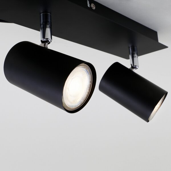 Briloner 2857-035 plafonieră, pivotantă, trei surse, negru, reglabil, Negru, Camera de zi / sufragerie, Metal, Modern