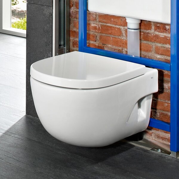 Roca Meridian vas wc cu capac soft-close agăţat fără margine alb A34H240000