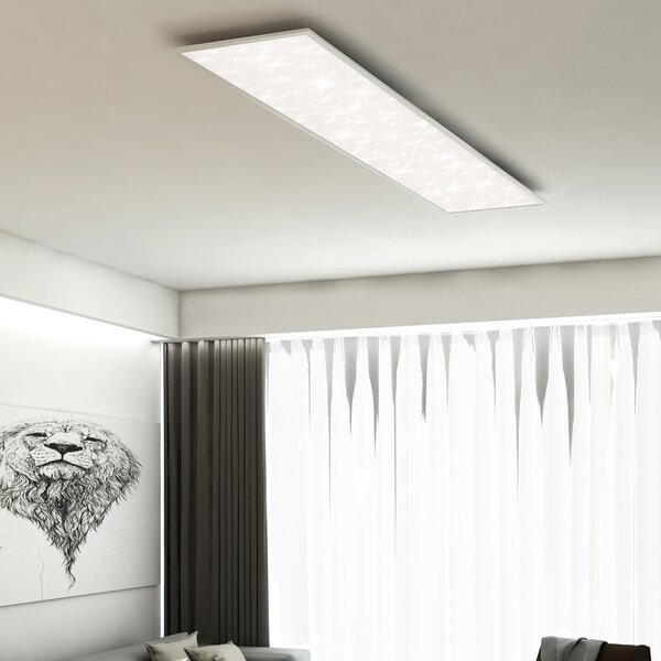 Briloner Pallas panou LED, alb, reglabil, CCT, 119,5x29,5cm, reglabil, Alb, Camera de zi / sufragerie, Plastic, Modern