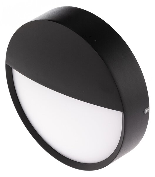 BRUMBERG Eye aplică LED exterior jumătate, negru, Negru, Hol, Aluminiu, Modern