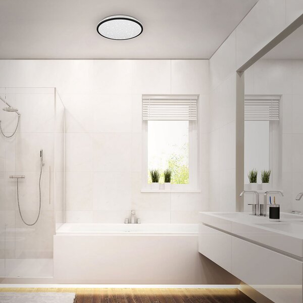 Briloner Plafonieră cu LED 3403-015, decor stea, 4.000K, Alb, Baie, Plastic, Modern