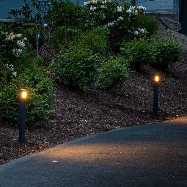 BRUMBERG lampă LED de trotuar, para, grafit, IP54, Negru, Metal