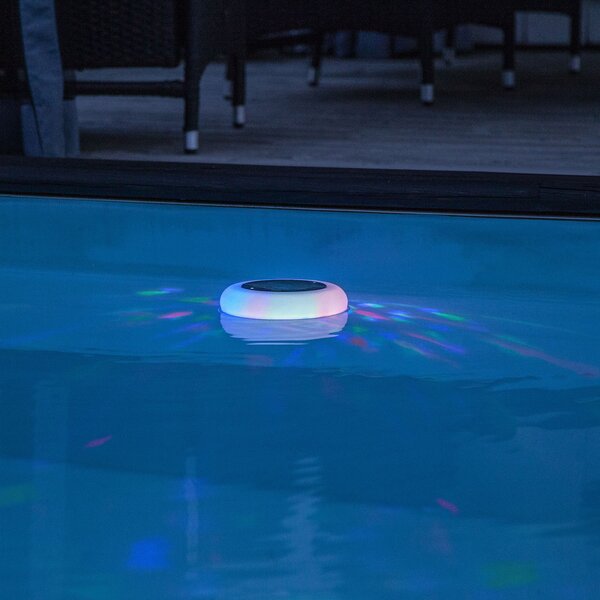 STAR TRADING Lampă LED solară piscină Pool Light multicolor alb, Alb, Plastic, Modern