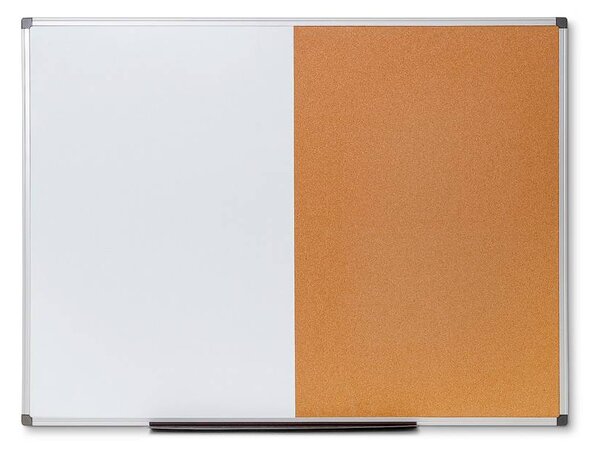 Combi Board tabla alba/pluta 90 × 120 cm, aluminiu