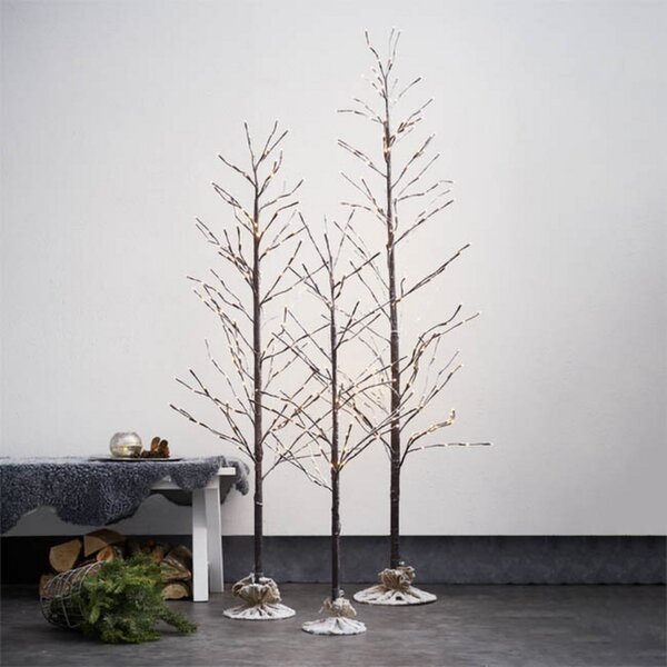STAR TRADING Copac decorativ cu LED-uri Tobby Tree IP44 maro înălțime 150cm, Maro / Rugină, Plastic