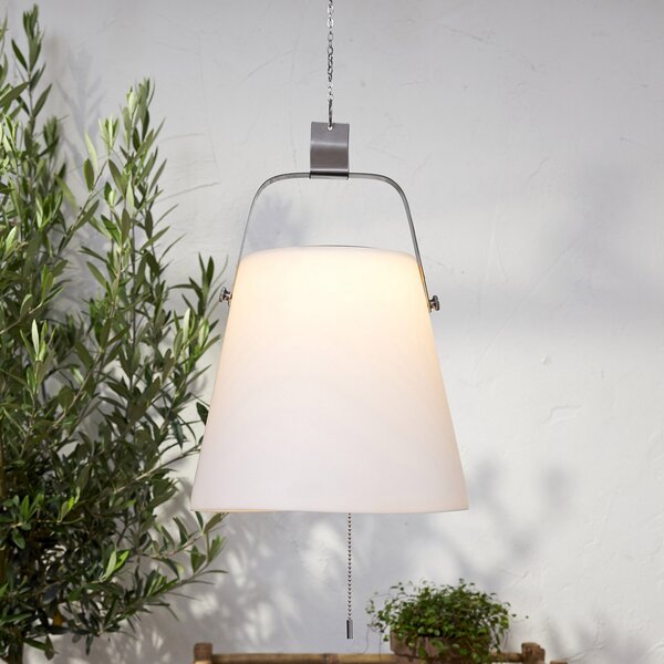 STAR TRADING Lampă LED solară suspendată Solia, Ø 28 cm, Alb, Plastic, Lumini solare