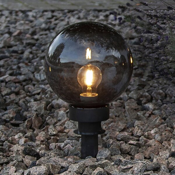 STAR TRADING Glob decorativ exterior Orby negru, Ø 20 cm, Negru, Plastic