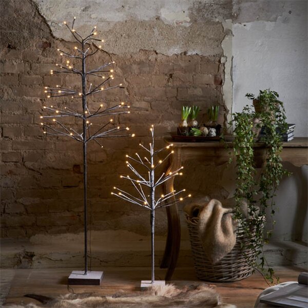 STAR TRADING Copac decorativ cu LED-uri Snowfrost IP20 Înălțime 150cm, Maro / Rugină, Metal