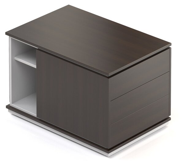 Container Creator 90,4 x 53,6 cm, 2 module - dreapta, alb / wenge