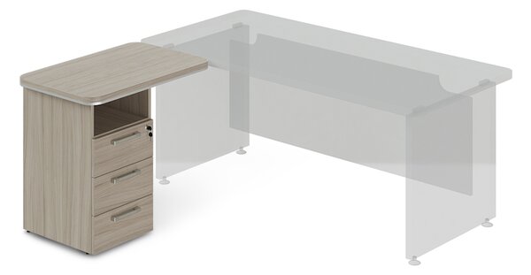 Container de andocare TopOffice 90 x 55 cm, stânga, lemn plutitor