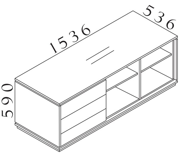 Container Creator 153,6 x 53,6 cm, 3 module, antracit / alb