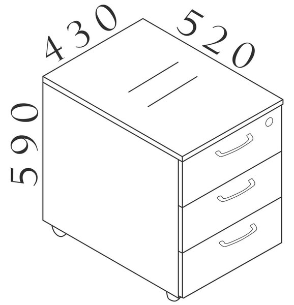 Container Visio LUX 43 x 52 cm, stejar