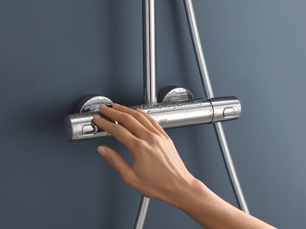 Grohe Vitalio Joy set de duș perete cu termostat cu duș de ploaie crom 26400001